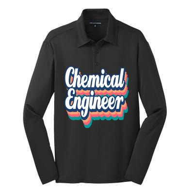 Chemical Engineer Engineering Major Retro Funny Gift Silk Touch Performance Long Sleeve Polo