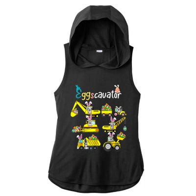 Construction Excavator Easter Day Egg Hunt Cute Gift Ladies PosiCharge Tri-Blend Wicking Draft Hoodie Tank