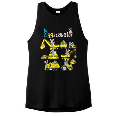 Construction Excavator Easter Day Egg Hunt Cute Gift Ladies PosiCharge Tri-Blend Wicking Tank