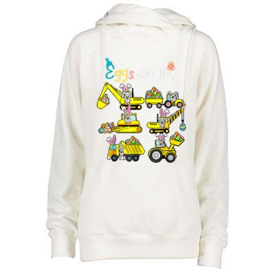 Construction Excavator Easter Day Egg Hunt Cute Gift Womens Funnel Neck Pullover Hood