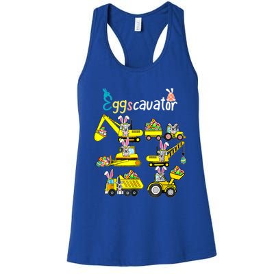 Construction Excavator Easter Day Egg Hunt Cute Gift Women's Racerback Tank