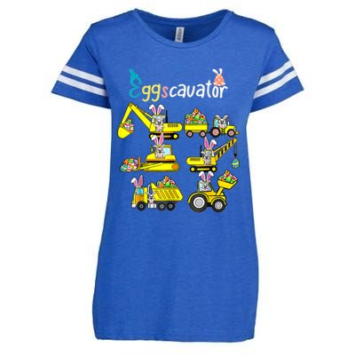 Construction Excavator Easter Day Egg Hunt Cute Gift Enza Ladies Jersey Football T-Shirt