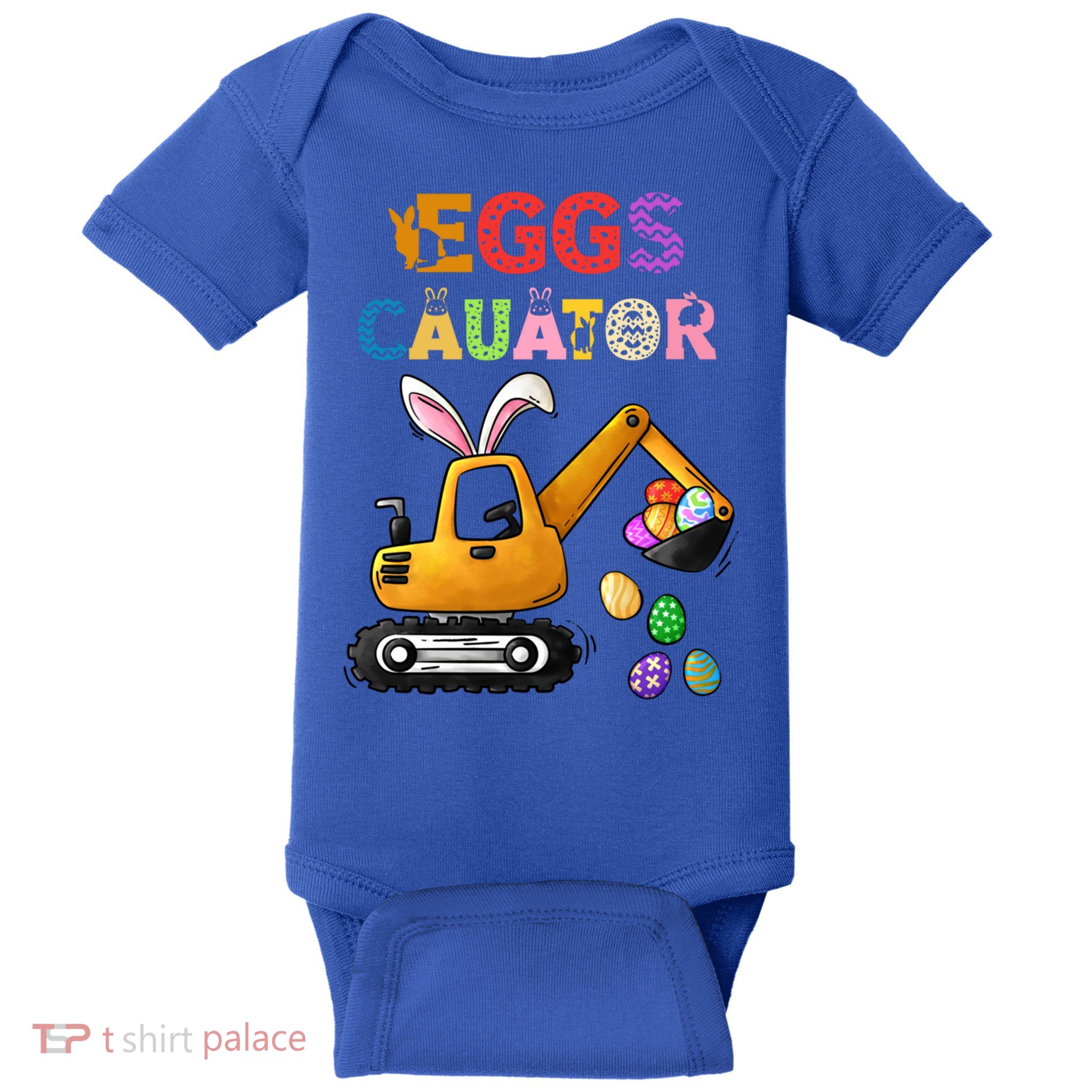 Construction Excavator Easter Day Egg Hunt Meaningful Gift Baby Bodysuit