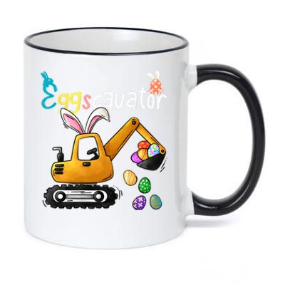 Construction Excavator Easter Day Egg Hunt Gift 11oz Black Color Changing Mug