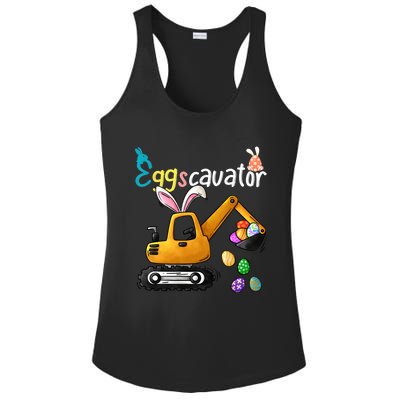 Construction Excavator Easter Day Egg Hunt Gift Ladies PosiCharge Competitor Racerback Tank