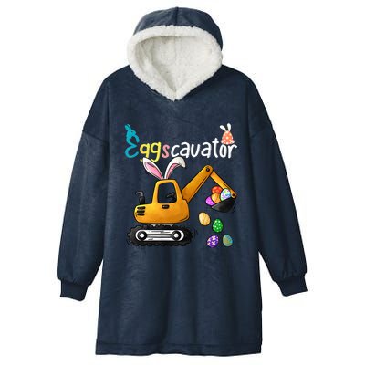 Construction Excavator Easter Day Egg Hunt Gift Hooded Wearable Blanket