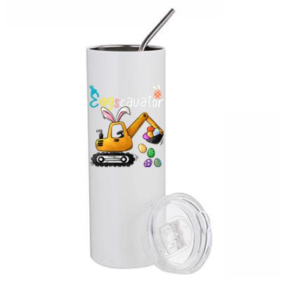 Construction Excavator Easter Day Egg Hunt Gift Stainless Steel Tumbler