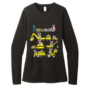 Construction Excavator Easter Day Egg Hunt Gift Womens CVC Long Sleeve Shirt