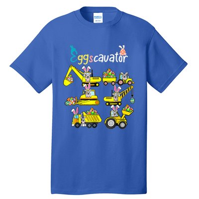 Construction Excavator Easter Day Egg Hunt Gift Tall T-Shirt