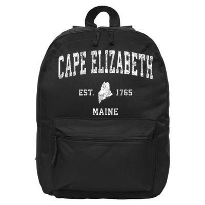 Cape Elizabeth Est 1765 Maine Me Vintage Established Athletic Sports Design 16 in Basic Backpack