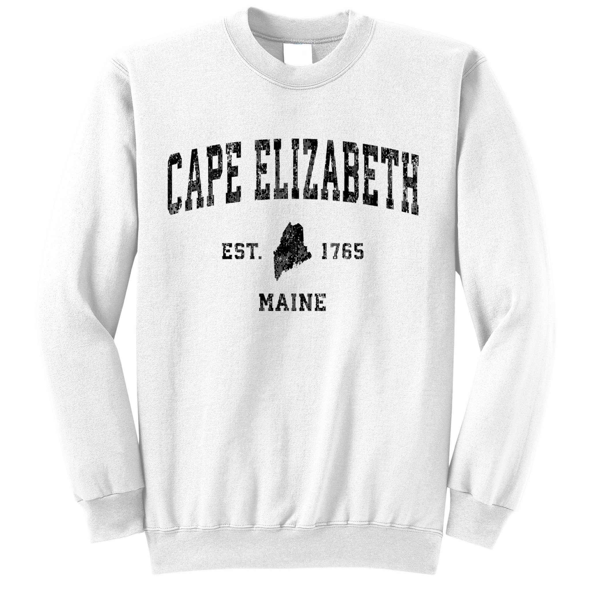 Cape Elizabeth Est 1765 Maine Me Vintage Established Athletic Sports Design Sweatshirt