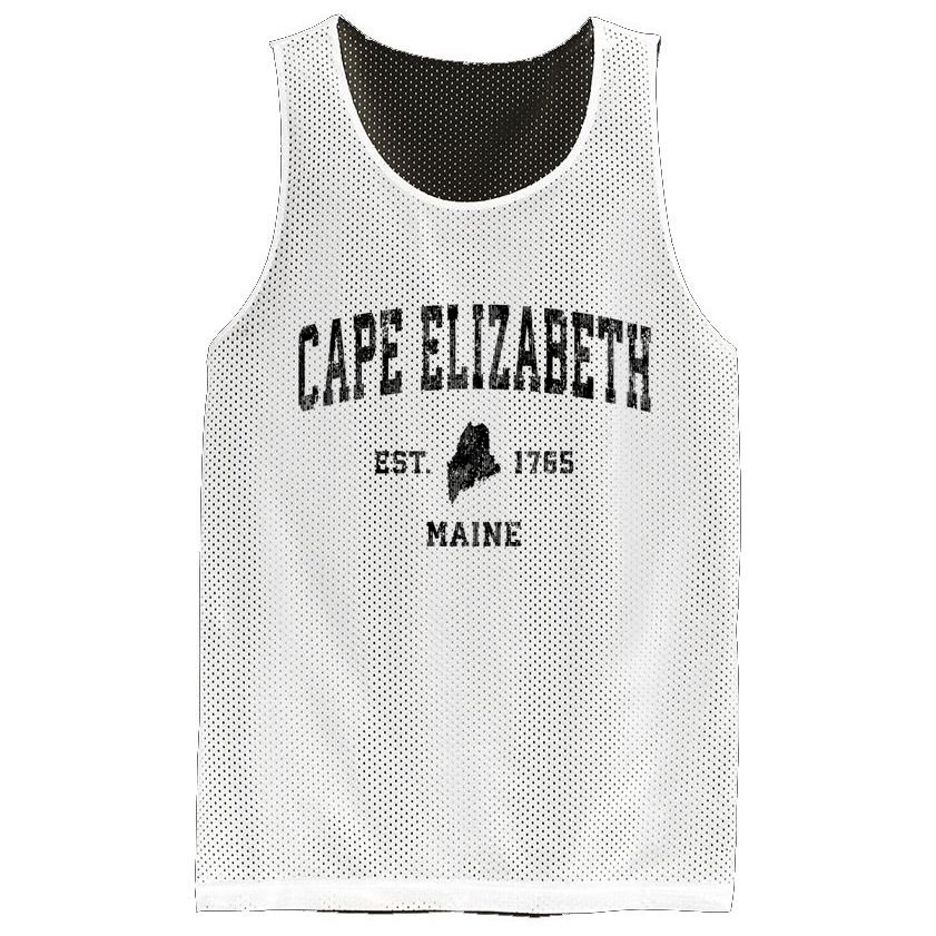 Cape Elizabeth Est 1765 Maine Me Vintage Established Athletic Sports Design Mesh Reversible Basketball Jersey Tank