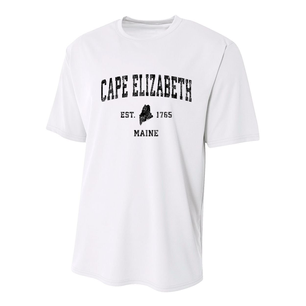 Cape Elizabeth Est 1765 Maine Me Vintage Established Athletic Sports Design Youth Performance Sprint T-Shirt