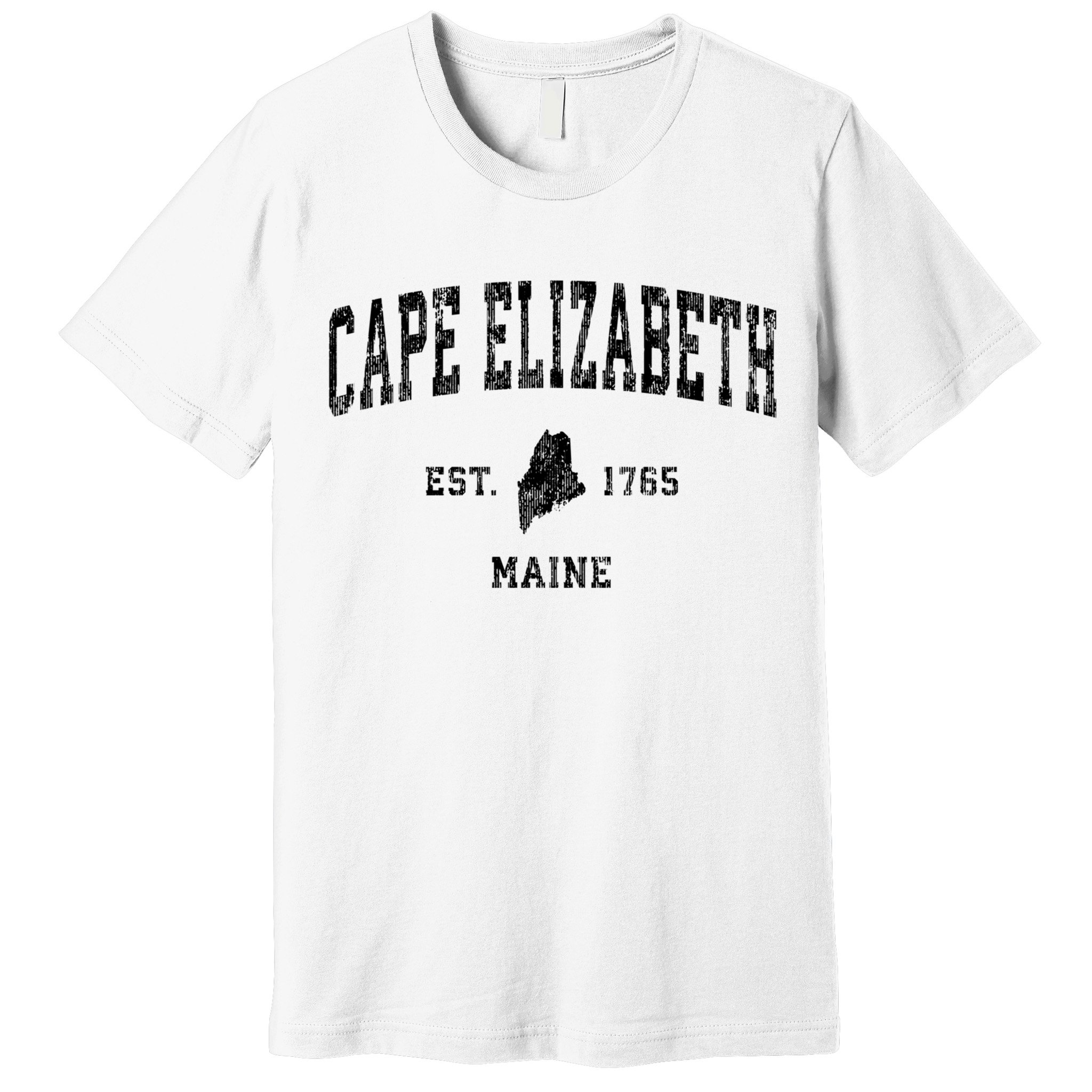 Cape Elizabeth Est 1765 Maine Me Vintage Established Athletic Sports Design Premium T-Shirt