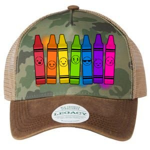 Cute Emotions Emoji Crayons Legacy Tie Dye Trucker Hat