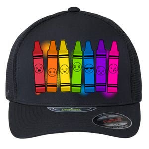 Cute Emotions Emoji Crayons Flexfit Unipanel Trucker Cap