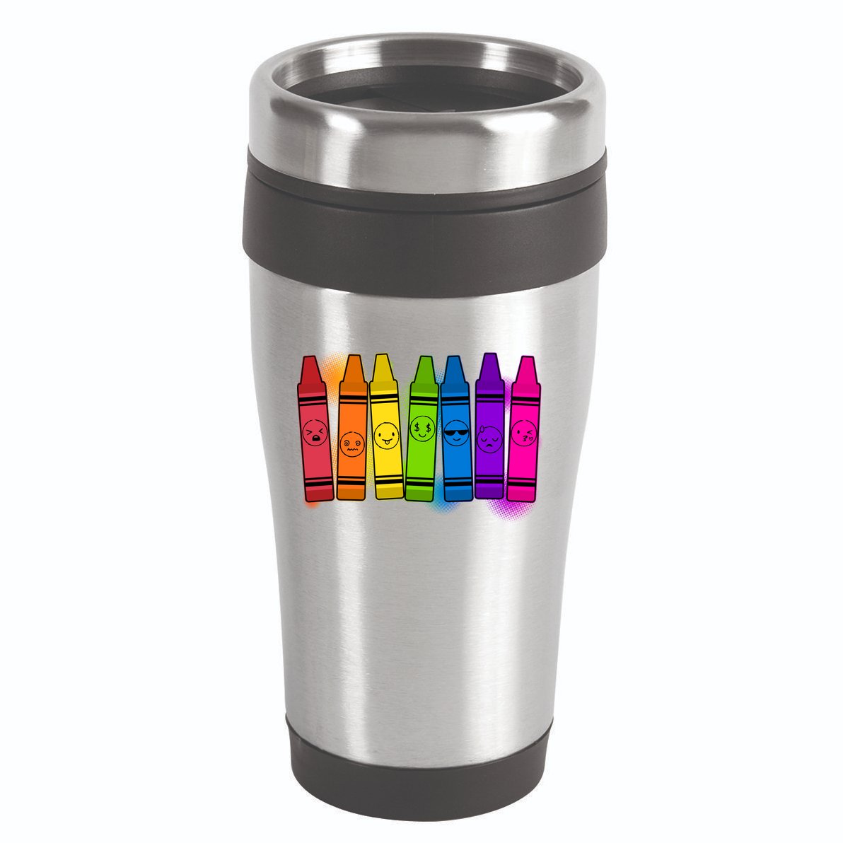 Cute Emotions Emoji Crayons 16oz Travel Tumbler