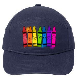 Cute Emotions Emoji Crayons 7-Panel Snapback Hat