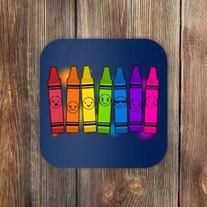 Cute Emotions Emoji Crayons Coaster