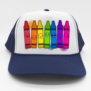 Cute Emotions Emoji Crayons Trucker Hat