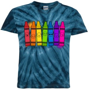 Cute Emotions Emoji Crayons Kids Tie-Dye T-Shirt