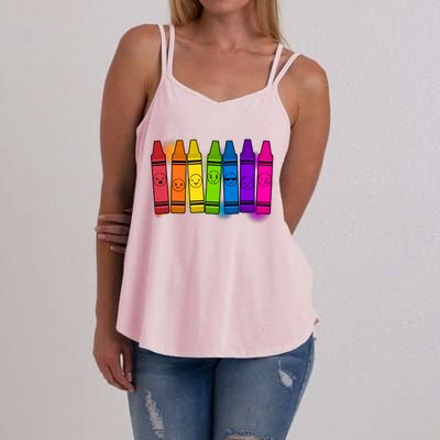 Cute Emotions Emoji Crayons Women's Strappy Tank