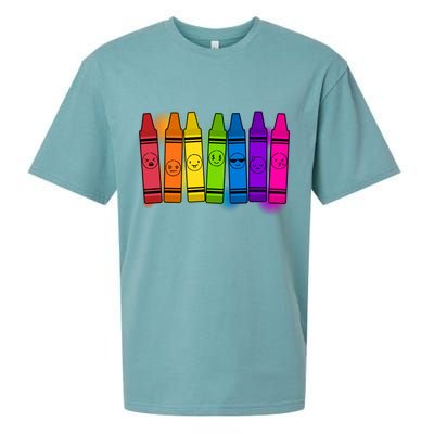 Cute Emotions Emoji Crayons Sueded Cloud Jersey T-Shirt