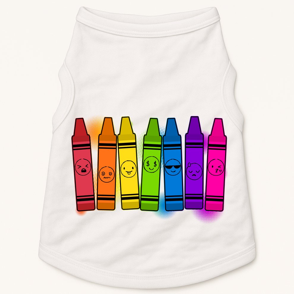 Cute Emotions Emoji Crayons Doggie Tank