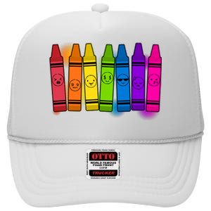 Cute Emotions Emoji Crayons High Crown Mesh Back Trucker Hat