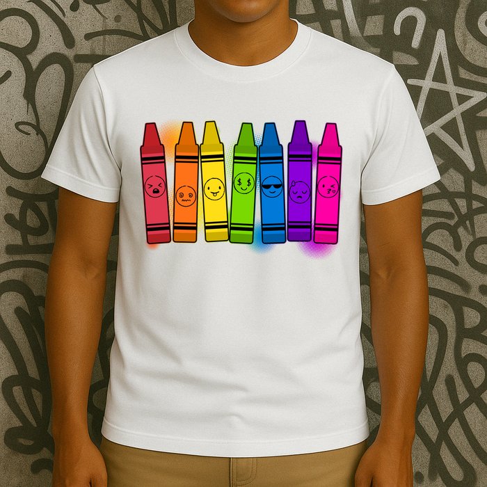 Cute Emotions Emoji Crayons T-Shirt