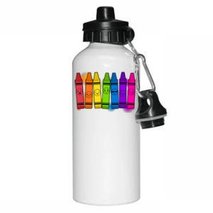 Cute Emotions Emoji Crayons Aluminum Water Bottle