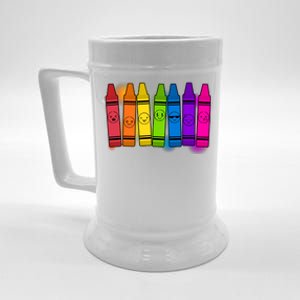 Cute Emotions Emoji Crayons Beer Stein