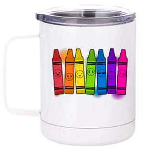 Cute Emotions Emoji Crayons 12 oz Stainless Steel Tumbler Cup