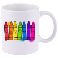 Cute Emotions Emoji Crayons 11oz C Handle Ceramic Mug