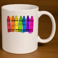 Cute Emotions Emoji Crayons 11oz C Handle Ceramic Mug