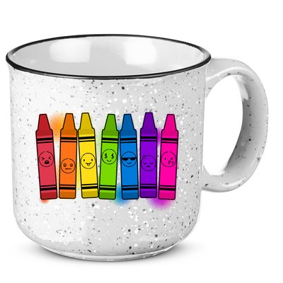 Cute Emotions Emoji Crayons 15oz Campfire Ceramic Mug
