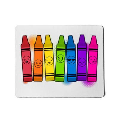 Cute Emotions Emoji Crayons Mousepad