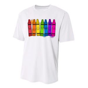 Cute Emotions Emoji Crayons Performance Sprint T-Shirt