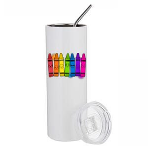 Cute Emotions Emoji Crayons Stainless Steel Tumbler