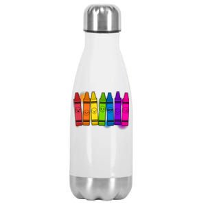 Cute Emotions Emoji Crayons Stainless Steel Insulated Water Bottle