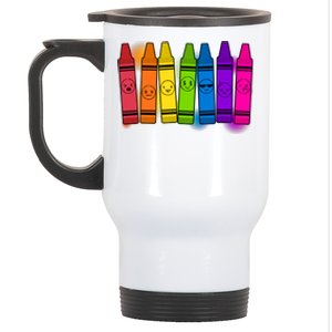 Cute Emotions Emoji Crayons Stainless Steel Travel Mug