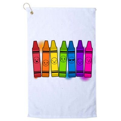 Cute Emotions Emoji Crayons Platinum Collection Golf Towel