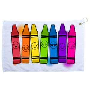 Cute Emotions Emoji Crayons Grommeted Golf Towel