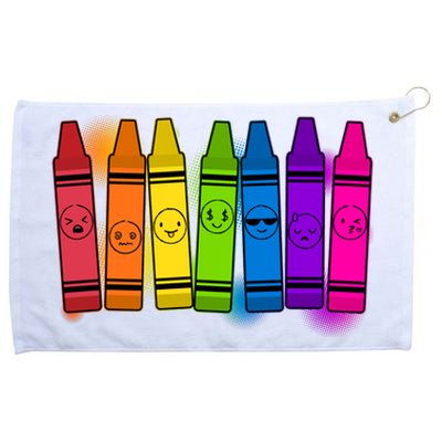 Cute Emotions Emoji Crayons Grommeted Golf Towel