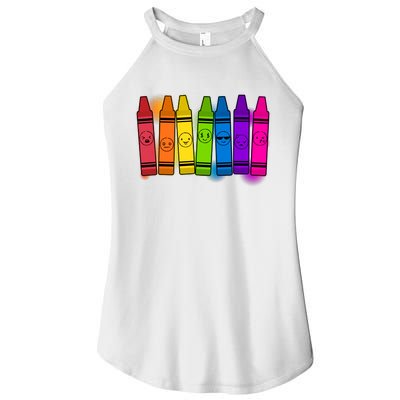 Cute Emotions Emoji Crayons Women’s Perfect Tri Rocker Tank