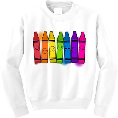 Cute Emotions Emoji Crayons Kids Sweatshirt