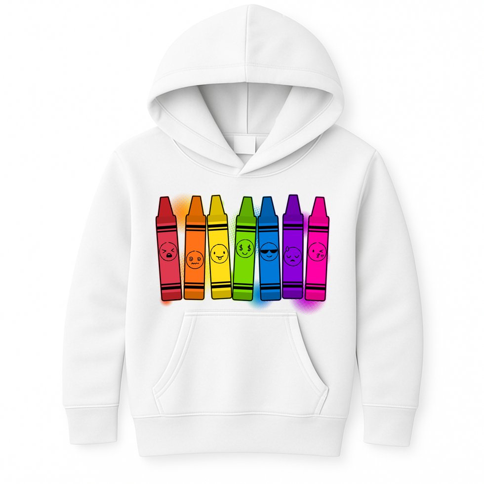 Cute Emotions Emoji Crayons Kids Hoodie