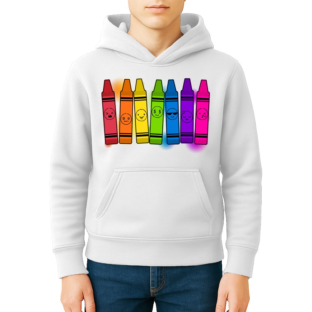 Cute Emotions Emoji Crayons Kids Hoodie