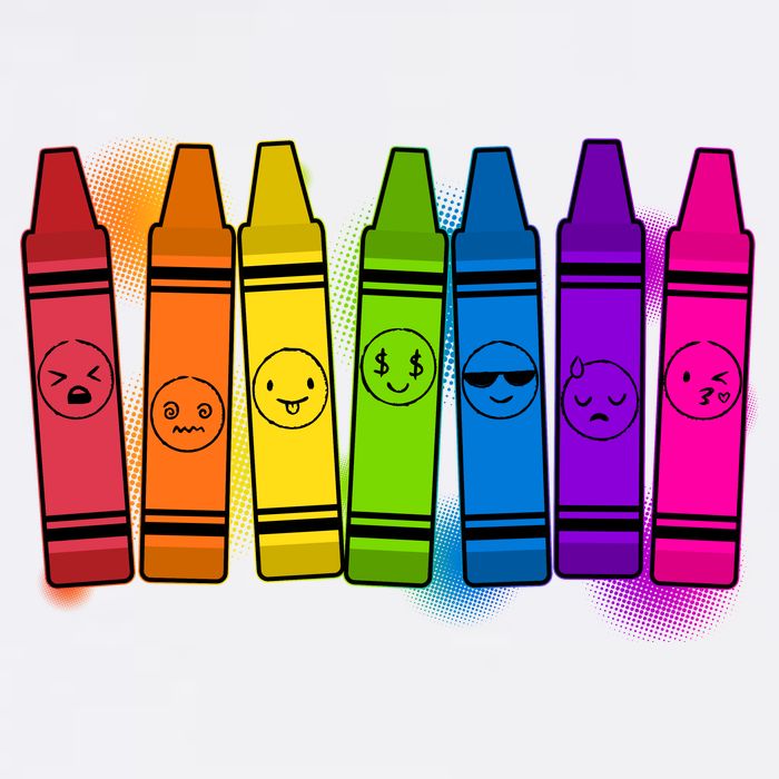 Cute Emotions Emoji Crayons Full Zip Hoodie
