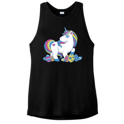 Cute Easter Eggs Unicorn Ladies PosiCharge Tri-Blend Wicking Tank